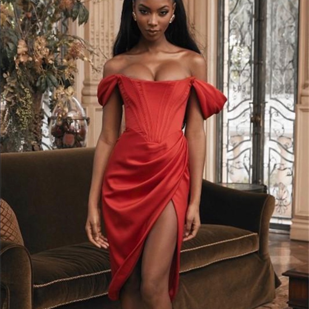 Sexy red corset dress
